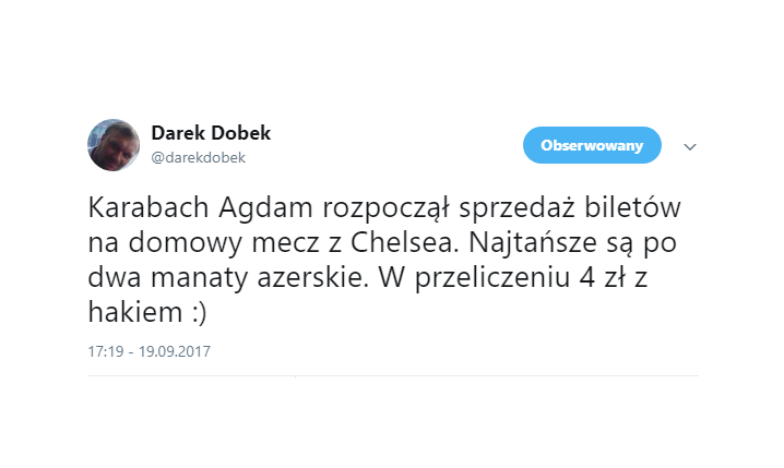 Zaskakujące ceny biletów na mecz Karabachu z Chelsea